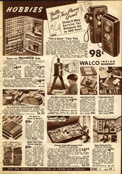 1930s Sears Roebuck ad for hobby equipment. Dreamy.
